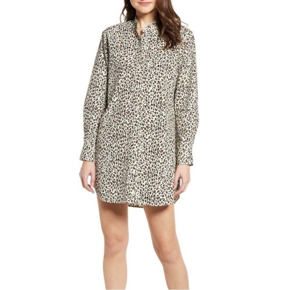Current/Elliott Billie Leopard Print Shirtdress Sz 1 (S)